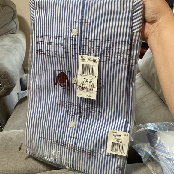 Blue and white stripes mk elegant dress shirt - Picture 5 of 10